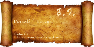 Borsó Izrael névjegykártya